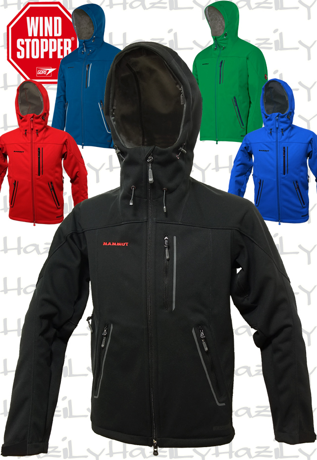Hazily Mammut マムート アルティメイトイヌイットジャケット Ultimateinuitjacketwindstopper 品番1010 黒 赤 黄緑 青 ゴアウィンドストッパー裏地起毛フリース使用防風防寒撥水シェルジャケット 高伸縮裏地起毛暖かアルティメット フードパーカ