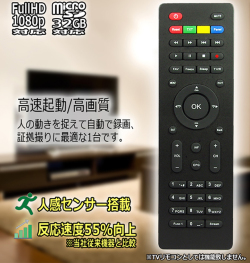 TVリモコン型 偽装型 防犯カメラ ビデオカメラ 音声対応 マイク付き HS-700FHD リモコン型