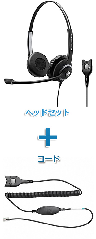 SENNHEISER（ゼンハイザー） SC 268 + CHS01 ヘッドセット（両耳）と特定電話機接続ケーブルセット商品