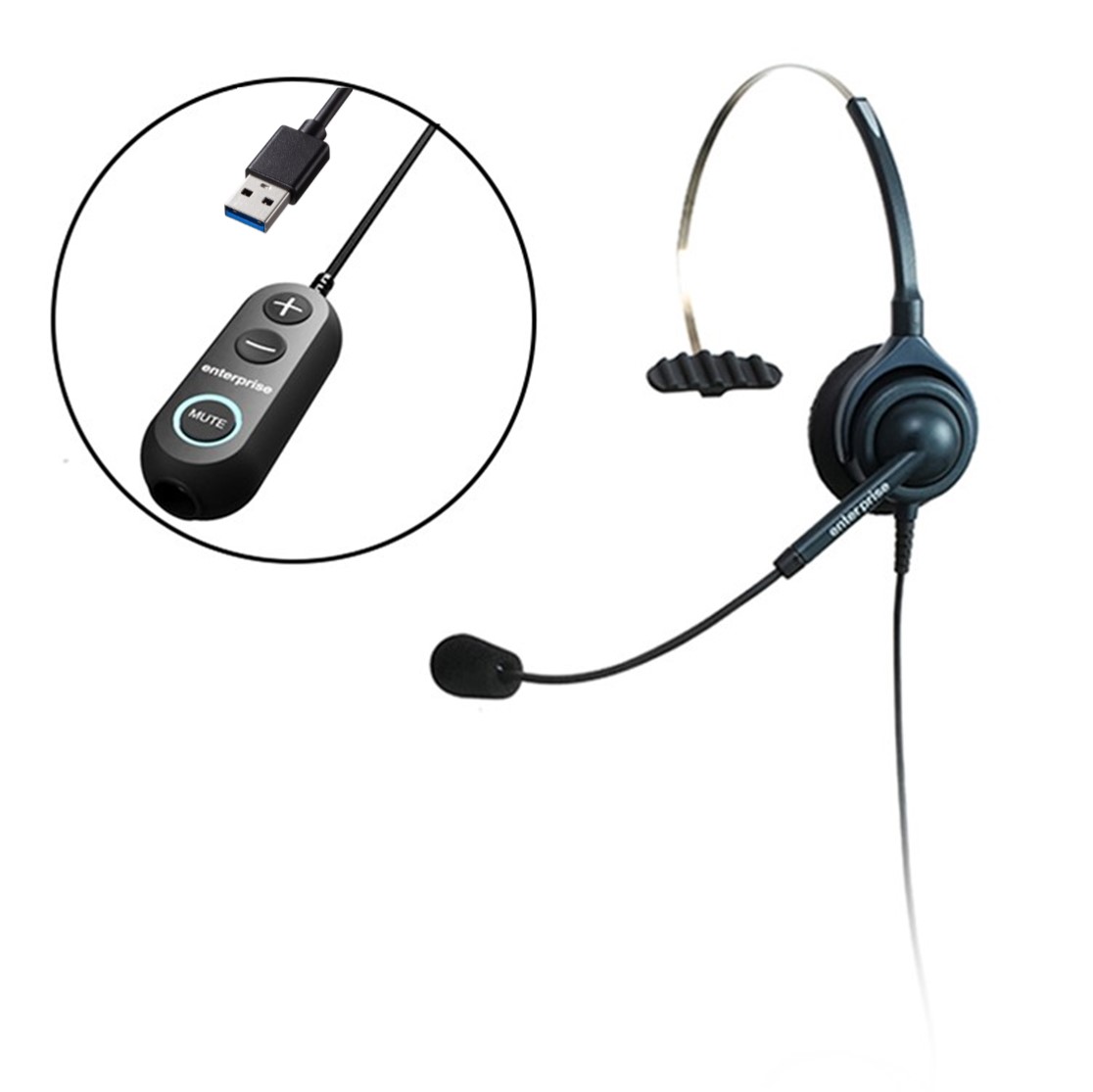 エンタープライズ製（日本製） USBノイズゲートヘッドセットパック片耳タイプ　ND86S接続コード（分離型） EN-M(6色)-ND86S