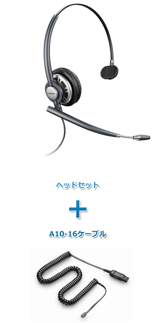 プラントロニクスヘッドセット(特定電話機用 HW291N・A10-16ケーブルセット)