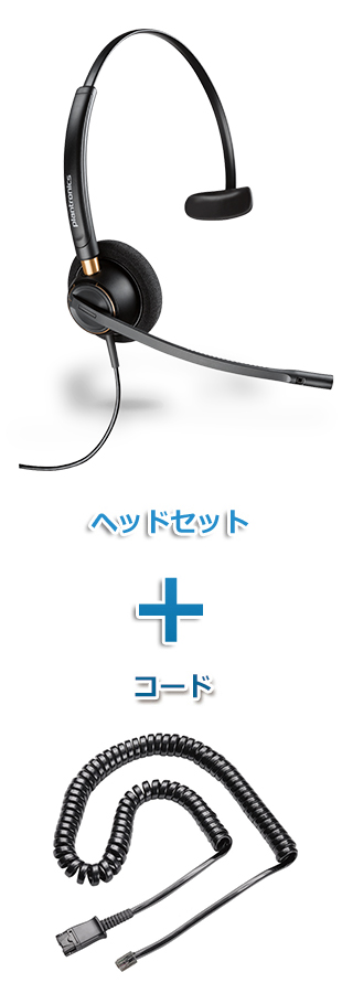 Plantronics（プラントロニクス）ヘッドセット(特定電話機用 HW510・38099-01 ポラリス反転ケーブルセット)