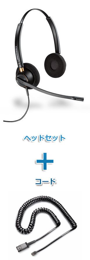 Plantronics（プラントロニクス）Poly ヘッドセット(特定電話機用 HW520・26716-01 QD/モジュラー　標準カールコードセット)