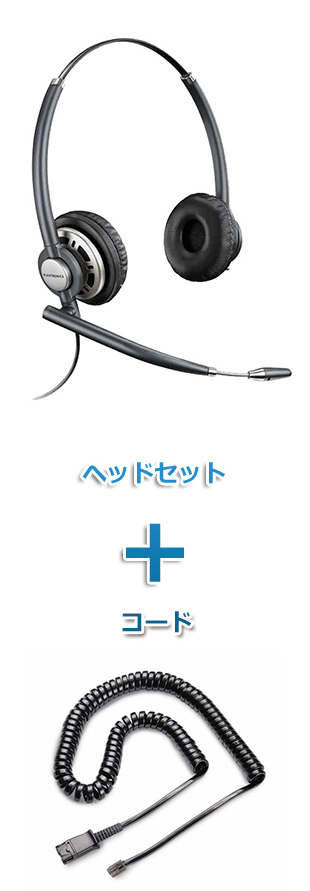 Plantronics（プラントロニクス）Poly ヘッドセット(特定電話機用 HW720・26716-01 QD/モジュラー　標準カールコードセット)