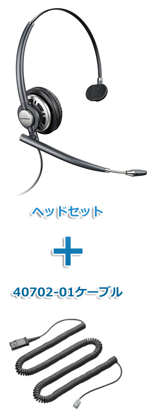 Plantronics（プラントロニクス）Poly　HW710-40702-01　ヘッドセット(特定電話機用 HW710・40702-01ケーブルセット)