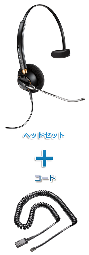 Plantronics（プラントロニクス）ヘッドセット(特定電話機用 HW510V・38099-01 ポラリス反転ケーブルセット)