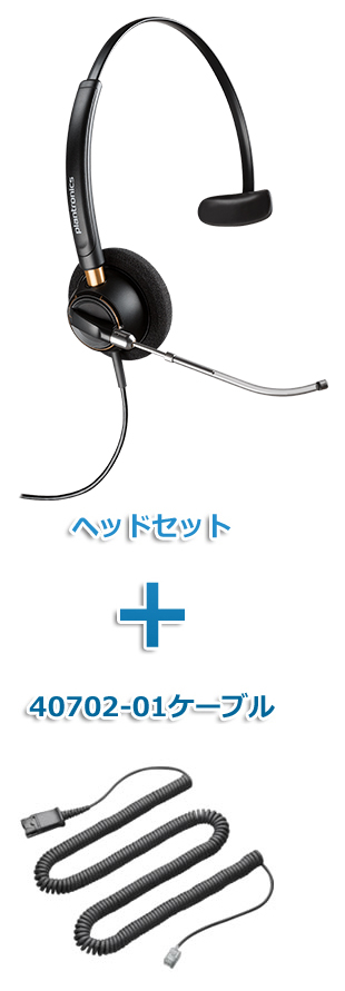 Plantronics（プラントロニクス）Poly　HW510V-40702-01　ヘッドセット(特定電話機用 HW510V・40702-01ケーブルセット)