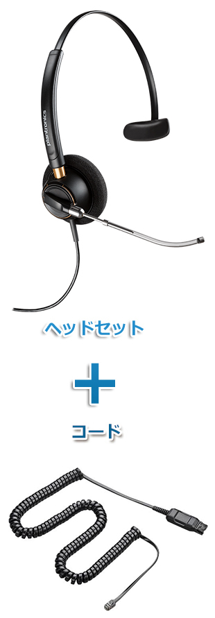 Plantronics（プラントロニクス） HW510V-A10-16 ワイドバンドヘッドセット(特定電話機用 HW510V・A10-16ケーブルセット)
