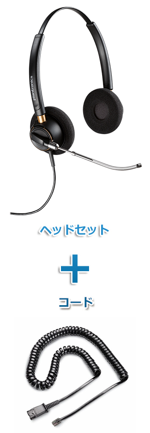 Plantronics（プラントロニクス）Poly ヘッドセット(特定電話機用 HW520V・26716-01 QD/モジュラー　標準カールコードセット)