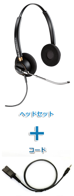 Plantronics（プラントロニクス）ヘッドセット(HW520V・40288-01 携帯電話・PHS接続 3.5mm 3極プラグケーブルセット)