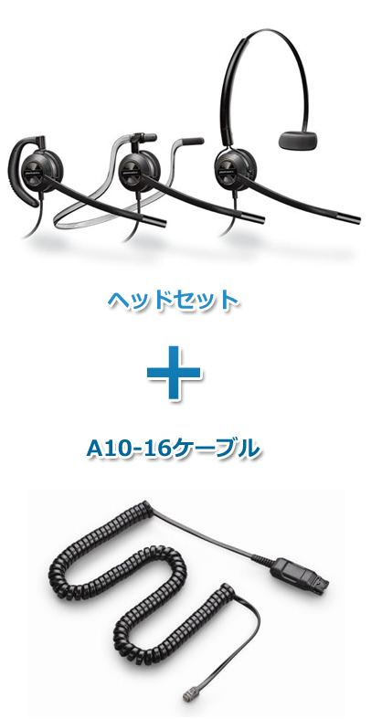 Plantronics（プラントロニクス） HW540-A10-16 ヘッドセット(特定電話機用 HW540・A10-16ケーブルセット)