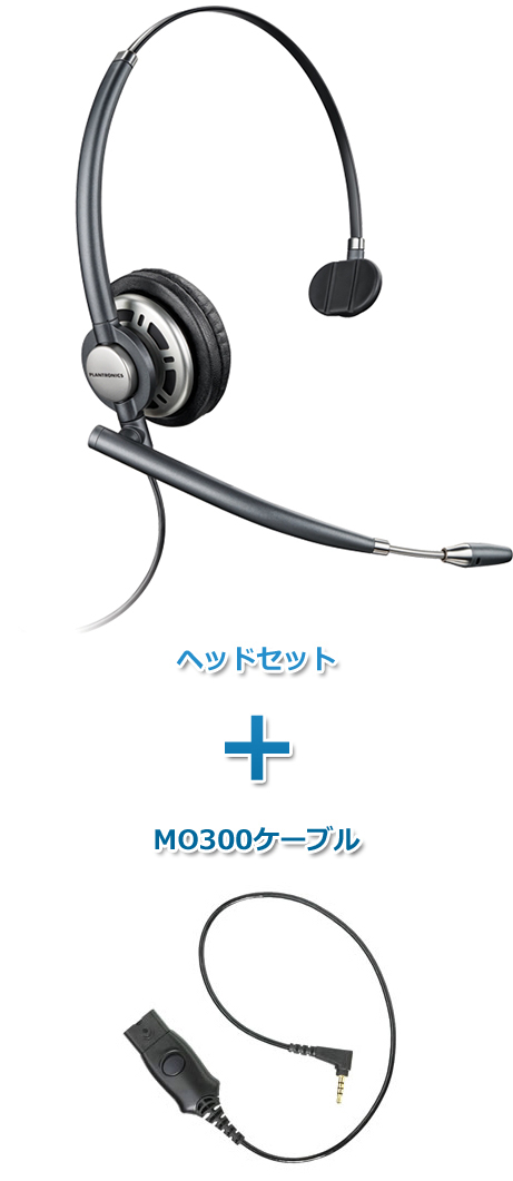 Plantronics（プラントロニクス）ヘッドセット(スマートフォン接続 HW710・MO300ケーブルセット)