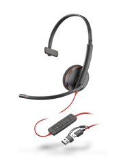 Plantronics（プラントロニクス）Poly Blackwire C3210 USB-C Headset +USB-C/A Adapter 8X214AA(209748-22)　USBヘッドセット