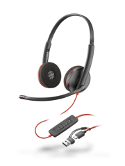 Plantronics（プラントロニクス）Poly Blackwire 3220 Stereo USB-C Headset +USB-C/A Adapter 8X228AA(209749-22)　USBヘッドセット