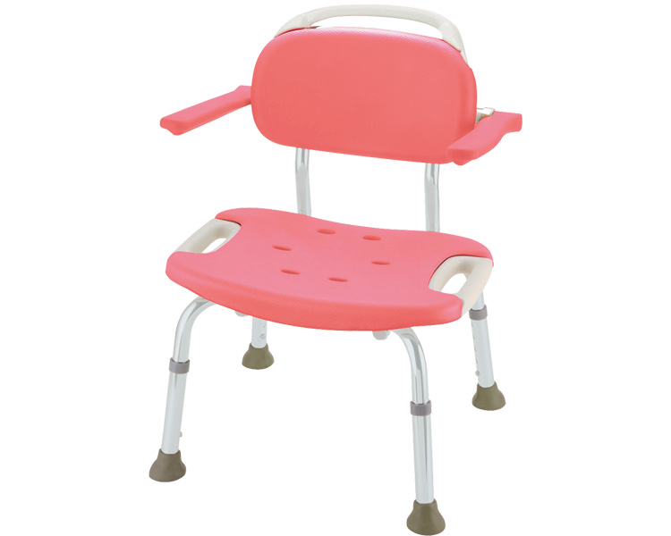 固定式 シャワーチェア やわらかシャワーチェア　肘掛付ワイド / 49351　ピンク 高齢者・介護・リッチェル