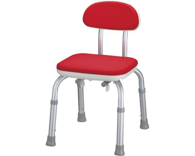 固定式 シャワーチェア 安寿　シャワーベンチMini　背付 / 536-172　レッド 高齢者・介護・アロン化成