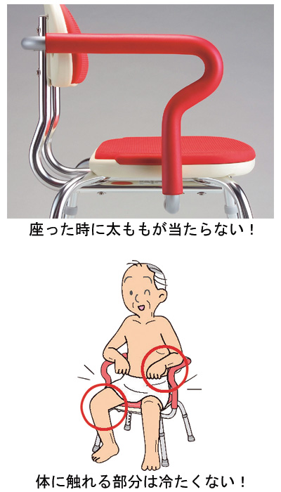 固定式 シャワーチェア 安寿 ひじ掛け付きシャワーベンチ RE-U
