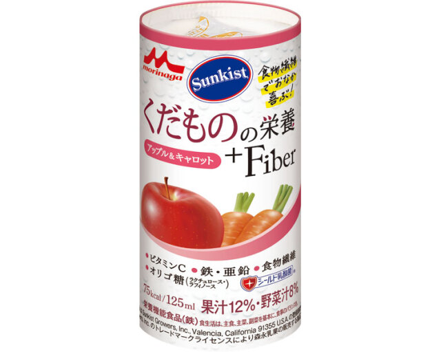 サンキスト　くだものの栄養+Fiber　アップル＆キャロット / 0652983　125mL