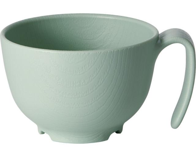 木目持ちやすい茶碗ハンドル付 / NBLS1HB　グリーン