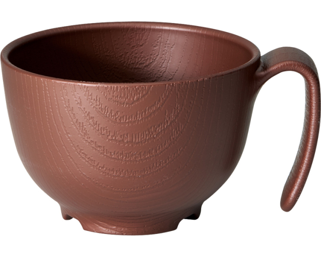 木目持ちやすい茶碗ハンドル付 / NBLS1HB　ブラウン