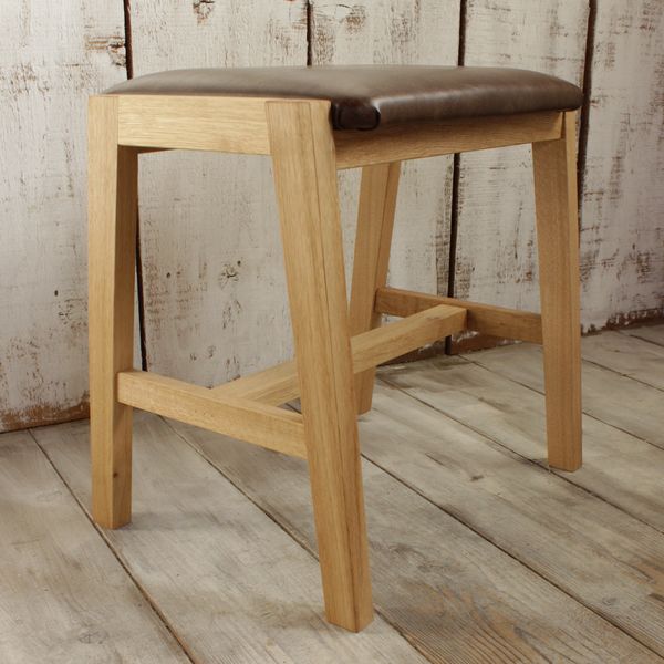 レザースツール (無垢材×レザー)