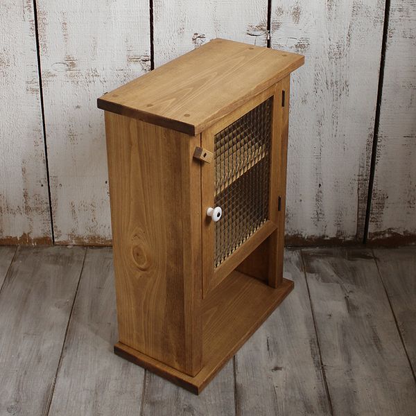 扉付きミニラック・チェッカーガラス