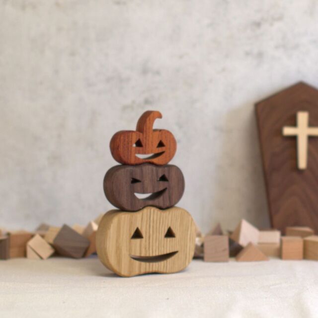 かぼちゃ・３段 オブジェ｜【期間限定販売】ハロウィン 置物 飾り ジャックオランタン