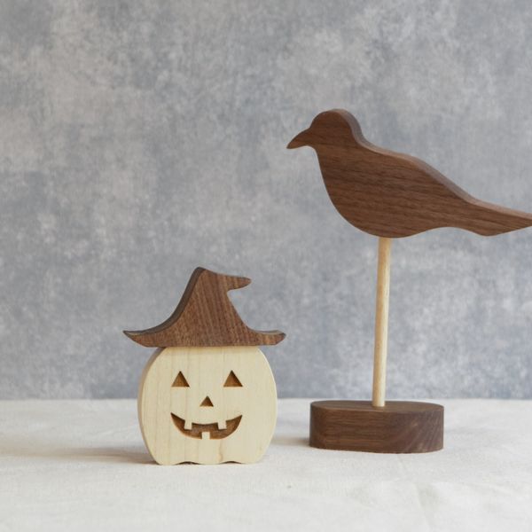 ハロウィン 魔女帽子のかぼちゃ／おばけ オブジェ