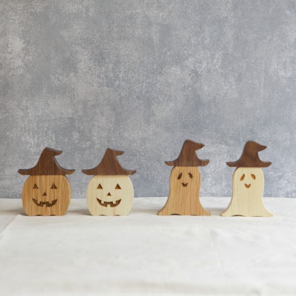 ハロウィン 魔女帽子のかぼちゃ／おばけ オブジェ