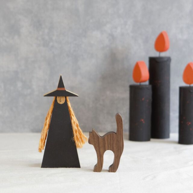 魔女／黒猫 オブジェ｜全２種類【受注制作】