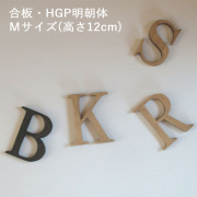 アルファベット＆ナンバーオブジェ・合板・HGP明朝体・Mサイズ(高さ約12cm基準)