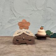 松竹梅 ３段オブジェ｜松 竹 梅 縁起物 正月 置物 インテリア 和モダン 無垢