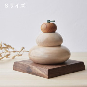 【予約販売】木製かがみもち・Ｓサイズ 桐箱入り｜2025年11月上旬より発送開始 鏡餅 鏡もち 正月 飾り 置物 迎春 和 モダン