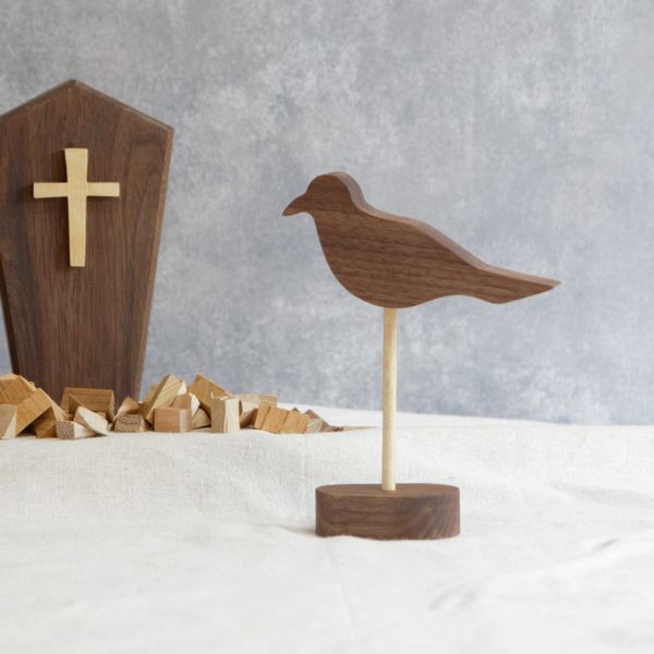 カラス オブジェ｜ハロウィン 鳥 置物 　