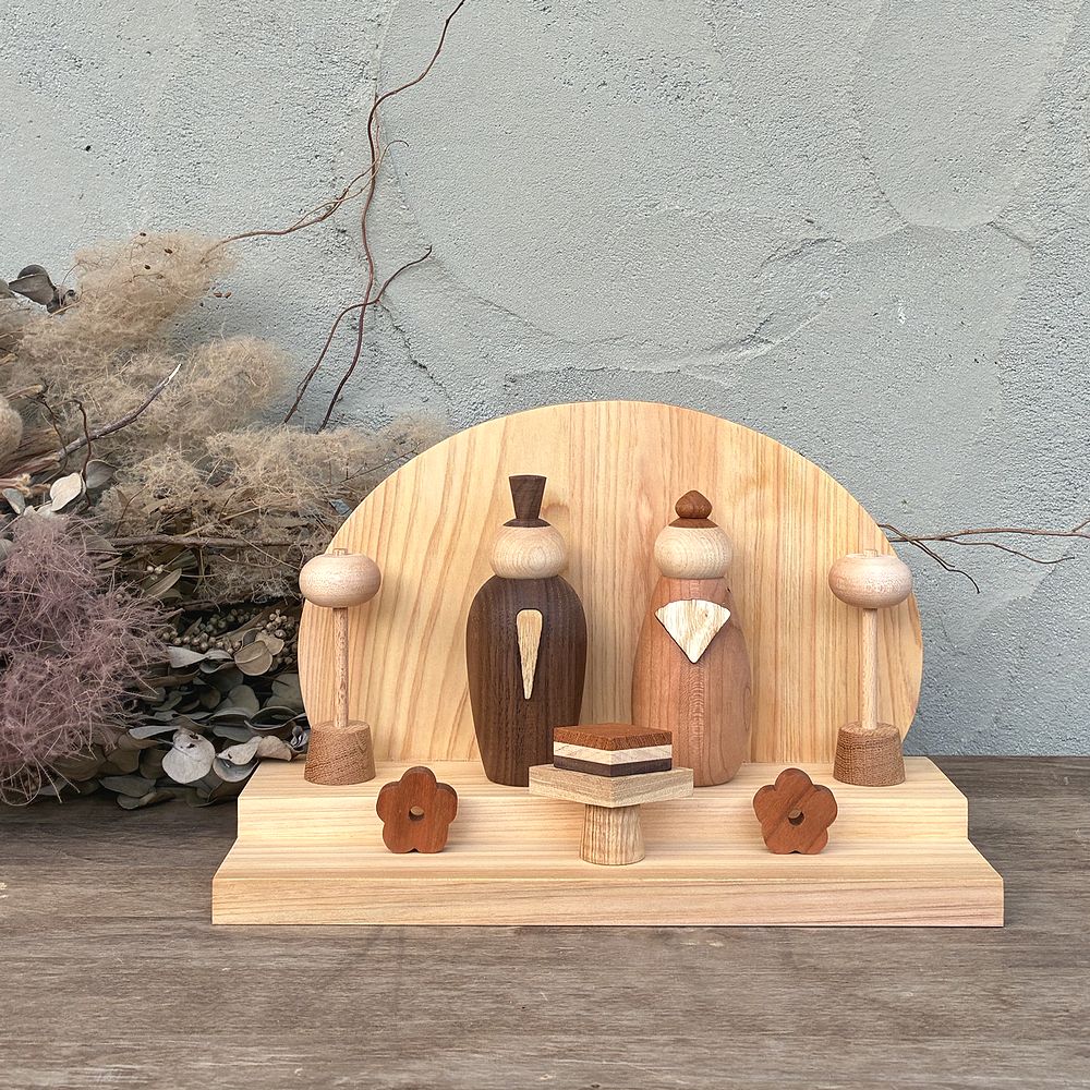 お雛様 木製 2026【予約販売】｜2026年1月上旬より発送開始 雛人形 おひなさま ひな祭り 節句 お祝い 木のお雛様 ろくろ 無垢