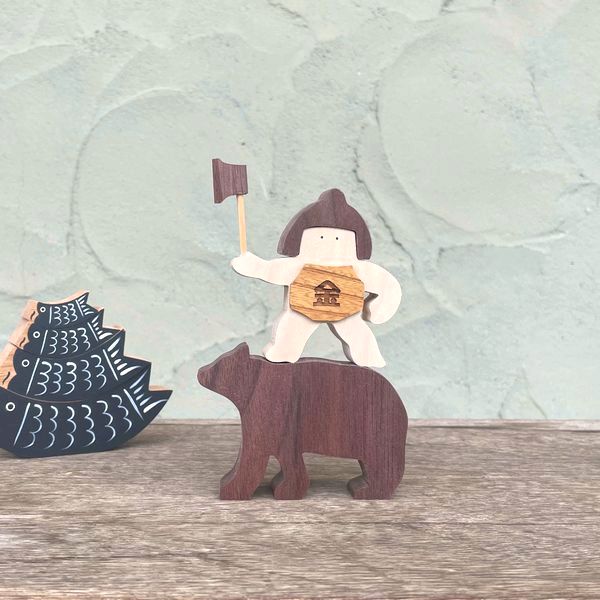 金太郎と熊 オブジェ｜こどもの日 節句 飾り 置物