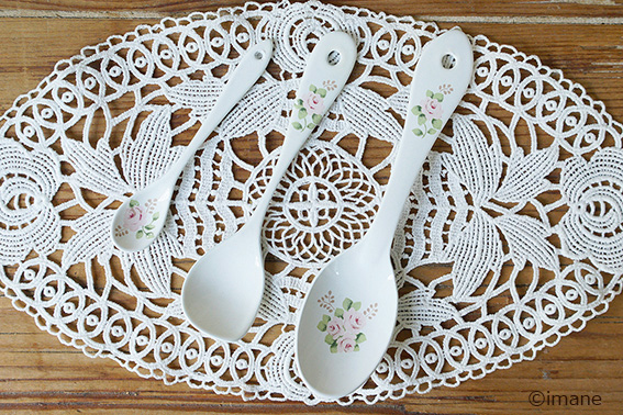 【イマン】【薔薇柄】【ホーロー】エマ　マスタードスプーン