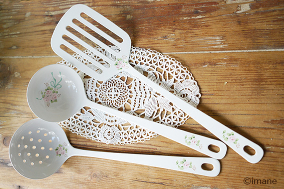 【イマン】【薔薇柄】【ホーロー】エマ　深型レードル