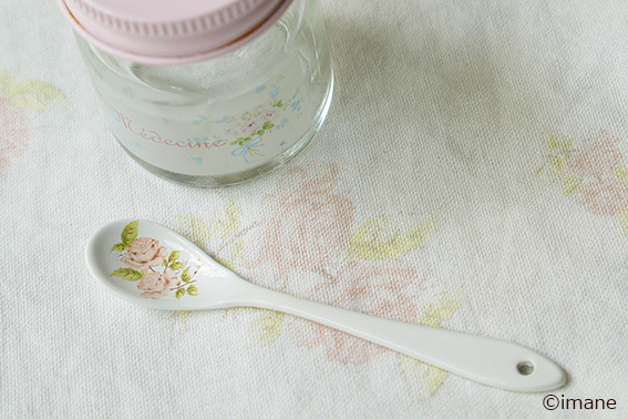 【イマン】【薔薇柄】【ホーロー】ダイアナローズ　マスタードスプーン