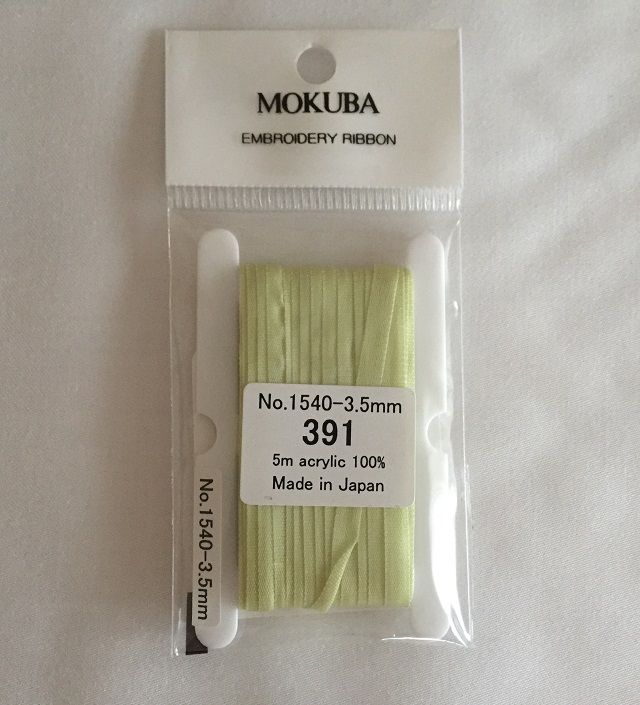 【リボン刺繍用リボン】【レターパックライト可】木馬エンブロイダリーリボン　3.5ｍｍ　色番号391　5ｍ巻