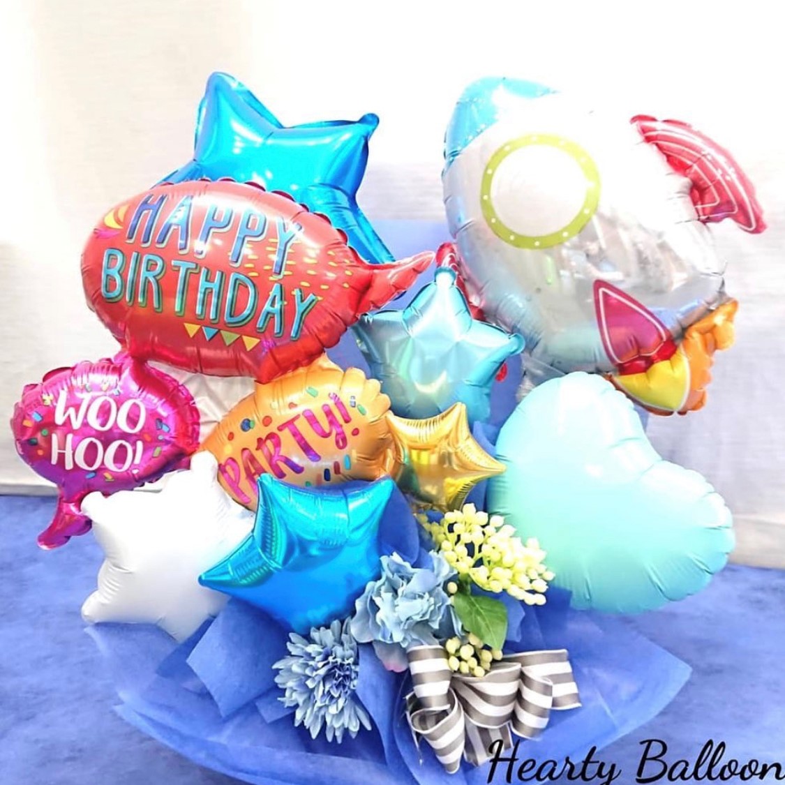 誕生日プレゼント　バルーンアレンジ「男の子向けロケットボーイの誕生日バルーンギフト」 bd0066