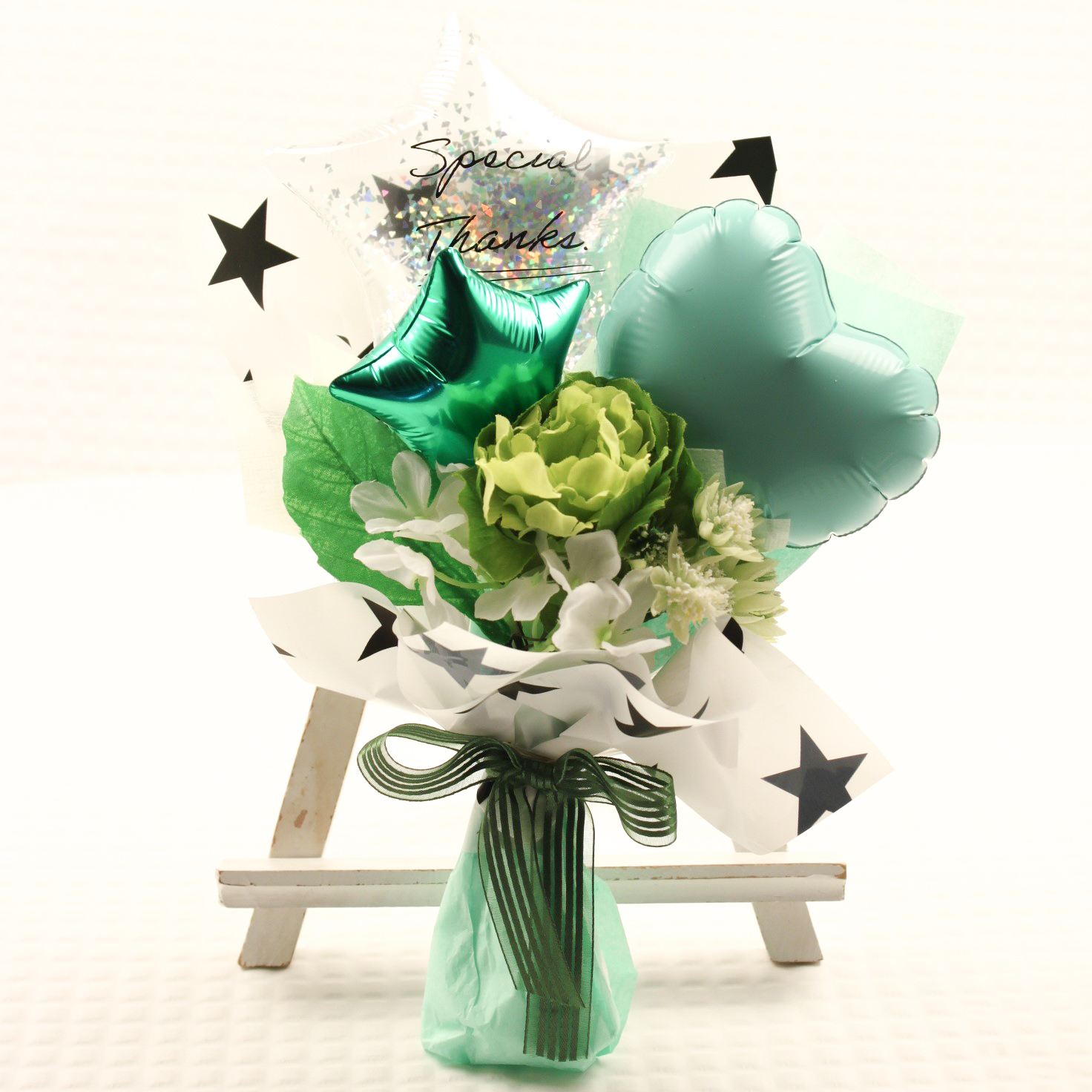 絶対オシャレシリーズ　父の日花束タイプ　「グリーンサンキュー束　バルーンギフト」 fd0005