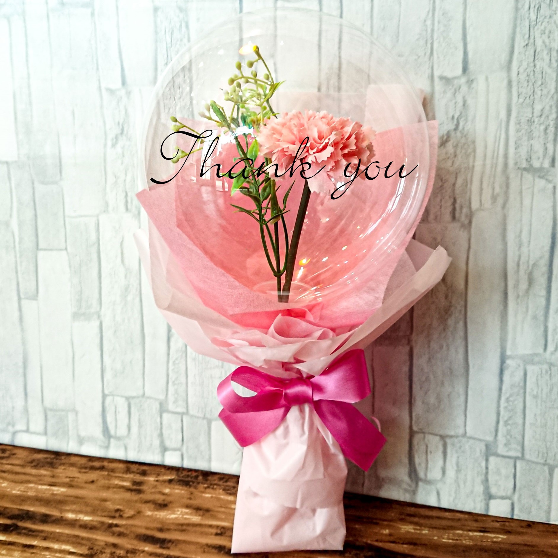 絶対オシャレシリーズ　母の日花束タイプピンク　「サンキューママ束　バルーンギフト」 hm0047