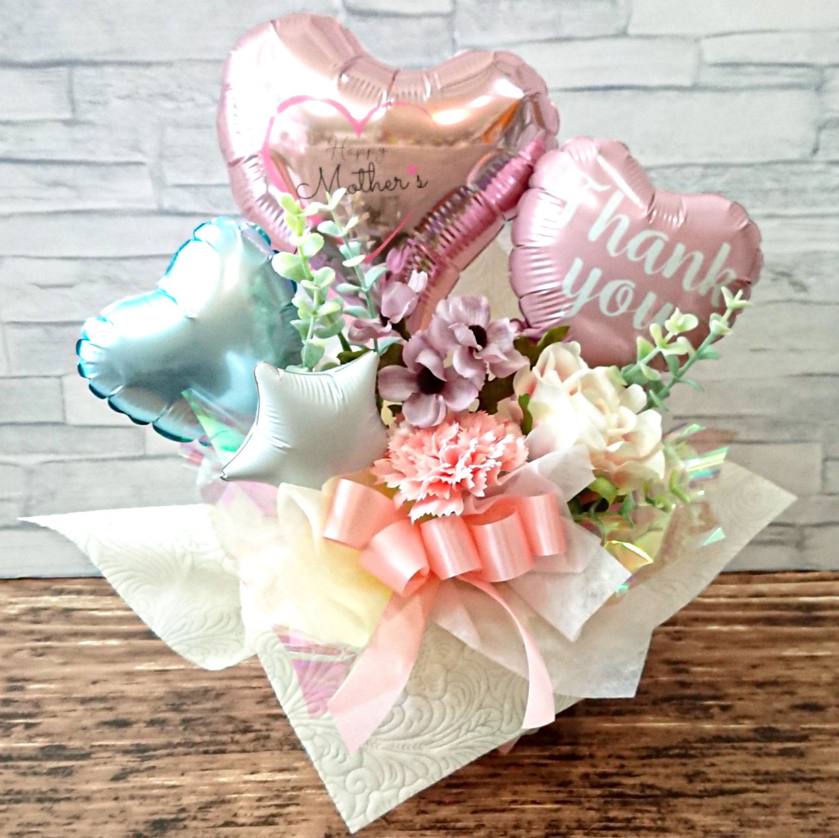 母の日バルーンギフト　ピンクハート　「母の日バルーンアレンジ」 hm0048PK