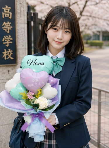 2026新作 ミント系 卒業おめでとうのプレゼント オリジナル名前入ります 選べるカラー花束タイプバルーン 「卒業おめでとう」 卒業、卒園、結婚式、発表会 花束タイプ 高さ50cm幅30cm sp0074