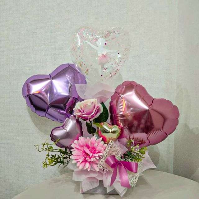 夏新作バルーン　バレエ発表会　オリジナルデザイン、クリアバルーンバレリーナシルエットアレンジ　 pb0086