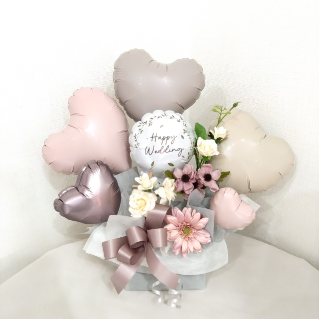 結婚式バルーン電報　オトナカワイイくすみピンク　wd0087