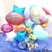 誕生日プレゼント　バルーンアレンジ「男の子向けロケットボーイの誕生日バルーンギフト」 bd0066