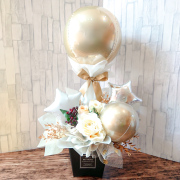 winter新作TheBALLコレクション　「シャンパンゴールドアレンジ」　クリスマスギフト、結婚式バルーン電報、開店祝い、誕生日ギフト、発表会ギフト、送別ギフトなど　ｍｃ0023