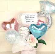 結婚式バルーン電報　「ピュアリング（指輪をモチーフにしたバルーンアレンジは結婚式のお祝いに大人気）」 wd0047